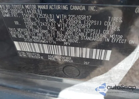 2010 Toyota Rav4 from USA, damaged, VIN 2T3ZF4DV0AW041714